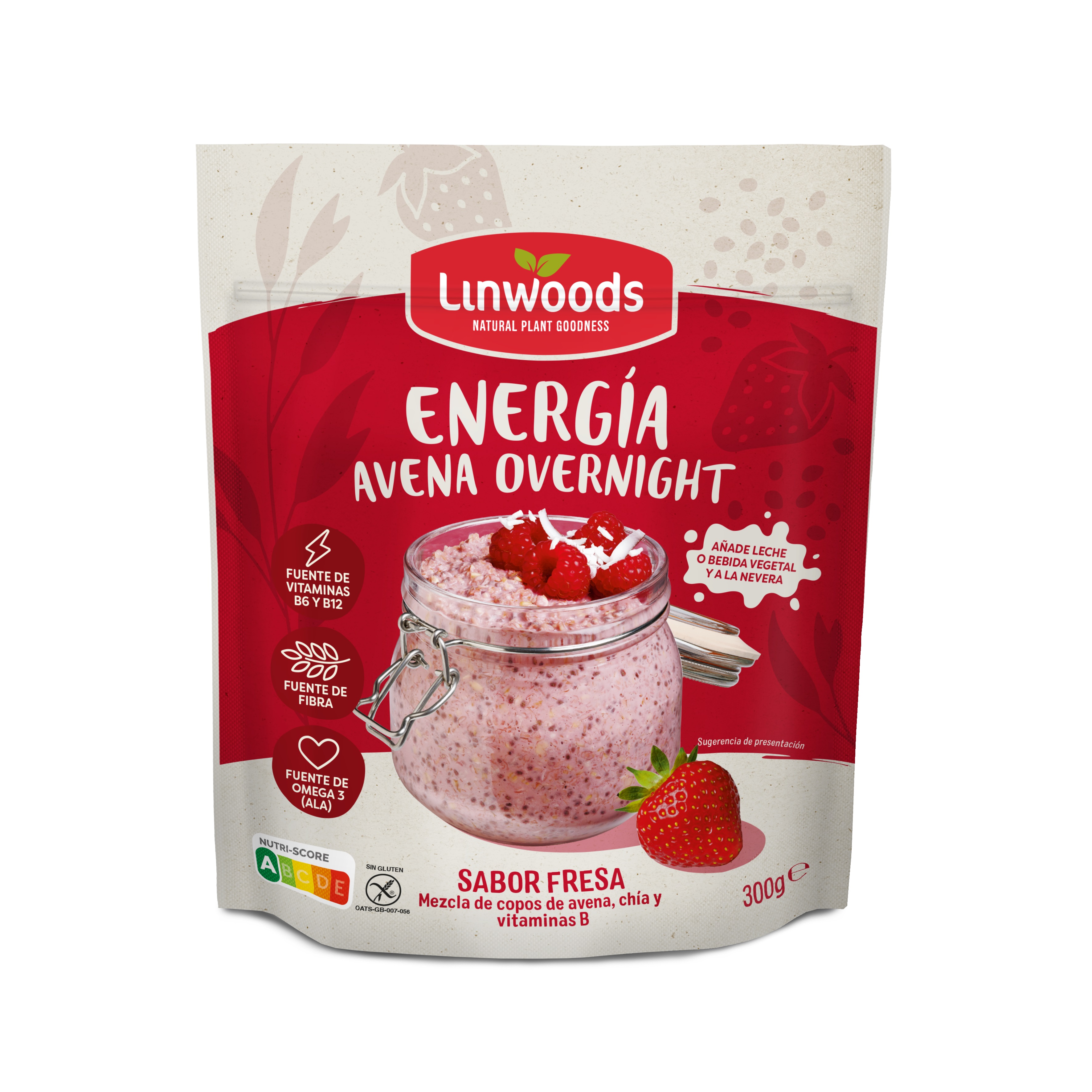 LINWOODS ENERGÍA AVENA OVERNIGHT FRESA 300G